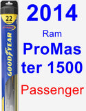 Passenger Wiper Blade for 2014 Ram ProMaster 1500 - Hybrid