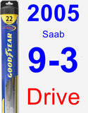 Driver Wiper Blade for 2005 Saab 9-3 - Hybrid