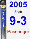 Passenger Wiper Blade for 2005 Saab 9-3 - Hybrid