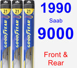 Front & Rear Wiper Blade Pack for 1990 Saab 9000 - Hybrid