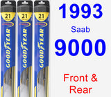 Front & Rear Wiper Blade Pack for 1993 Saab 9000 - Hybrid