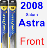 Front Wiper Blade Pack for 2008 Saturn Astra - Hybrid