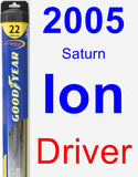 Driver Wiper Blade for 2005 Saturn Ion - Hybrid