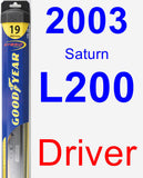 Driver Wiper Blade for 2003 Saturn L200 - Hybrid