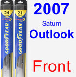 Front Wiper Blade Pack for 2007 Saturn Outlook - Hybrid