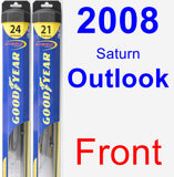 Front Wiper Blade Pack for 2008 Saturn Outlook - Hybrid