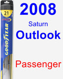 Passenger Wiper Blade for 2008 Saturn Outlook - Hybrid