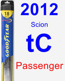 Passenger Wiper Blade for 2012 Scion tC - Hybrid