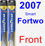 Front Wiper Blade Pack for 2007 Smart Fortwo - Hybrid