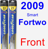 Front Wiper Blade Pack for 2009 Smart Fortwo - Hybrid