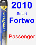 Passenger Wiper Blade for 2010 Smart Fortwo - Hybrid