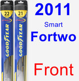 Front Wiper Blade Pack for 2011 Smart Fortwo - Hybrid