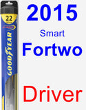 Driver Wiper Blade for 2015 Smart Fortwo - Hybrid