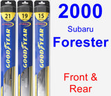 Front & Rear Wiper Blade Pack for 2000 Subaru Forester - Hybrid