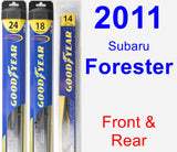 Front & Rear Wiper Blade Pack for 2011 Subaru Forester - Hybrid