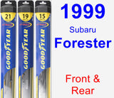 Front & Rear Wiper Blade Pack for 1999 Subaru Forester - Hybrid