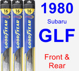 Front & Rear Wiper Blade Pack for 1980 Subaru GLF - Hybrid