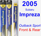 Front & Rear Wiper Blade Pack for 2005 Subaru Impreza - Hybrid