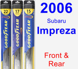 Front & Rear Wiper Blade Pack for 2006 Subaru Impreza - Hybrid