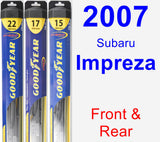 Front & Rear Wiper Blade Pack for 2007 Subaru Impreza - Hybrid