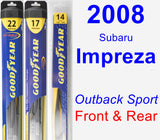 Front & Rear Wiper Blade Pack for 2008 Subaru Impreza - Hybrid