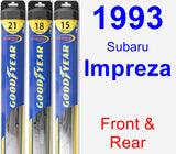 Front & Rear Wiper Blade Pack for 1993 Subaru Impreza - Hybrid