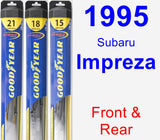 Front & Rear Wiper Blade Pack for 1995 Subaru Impreza - Hybrid