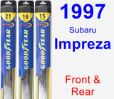 Front & Rear Wiper Blade Pack for 1997 Subaru Impreza - Hybrid