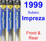 Front & Rear Wiper Blade Pack for 1999 Subaru Impreza - Hybrid