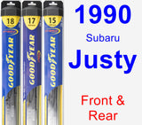 Front & Rear Wiper Blade Pack for 1990 Subaru Justy - Hybrid