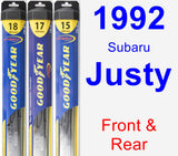 Front & Rear Wiper Blade Pack for 1992 Subaru Justy - Hybrid