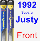 Front Wiper Blade Pack for 1992 Subaru Justy - Hybrid