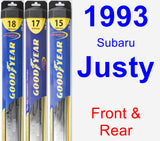 Front & Rear Wiper Blade Pack for 1993 Subaru Justy - Hybrid