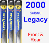 Front & Rear Wiper Blade Pack for 2000 Subaru Legacy - Hybrid