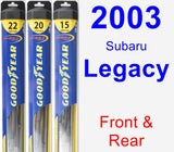 Front & Rear Wiper Blade Pack for 2003 Subaru Legacy - Hybrid