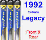 Front & Rear Wiper Blade Pack for 1992 Subaru Legacy - Hybrid