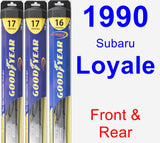 Front & Rear Wiper Blade Pack for 1990 Subaru Loyale - Hybrid