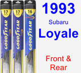 Front & Rear Wiper Blade Pack for 1993 Subaru Loyale - Hybrid