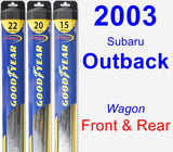 Front & Rear Wiper Blade Pack for 2003 Subaru Outback - Hybrid