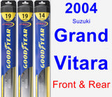 Front & Rear Wiper Blade Pack for 2004 Suzuki Grand Vitara - Hybrid