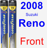 Front Wiper Blade Pack for 2008 Suzuki Reno - Hybrid