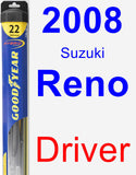 Driver Wiper Blade for 2008 Suzuki Reno - Hybrid