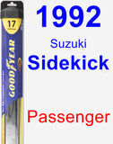 Passenger Wiper Blade for 1992 Suzuki Sidekick - Hybrid