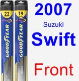 Front Wiper Blade Pack for 2007 Suzuki Swift - Hybrid