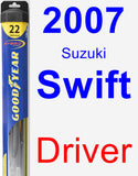 Driver Wiper Blade for 2007 Suzuki Swift - Hybrid