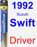 Driver Wiper Blade for 1992 Suzuki Swift - Hybrid