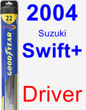 Driver Wiper Blade for 2004 Suzuki Swift+ - Hybrid