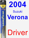 Driver Wiper Blade for 2004 Suzuki Verona - Hybrid