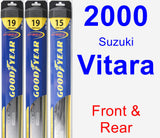 Front & Rear Wiper Blade Pack for 2000 Suzuki Vitara - Hybrid