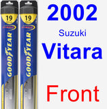 Front Wiper Blade Pack for 2002 Suzuki Vitara - Hybrid